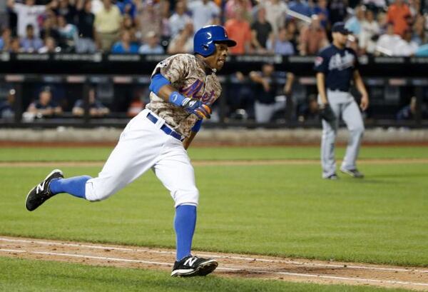 Granderson has four home runs in his past five games against the Braves, including one in each of the first two games of the current series. (AP photo)