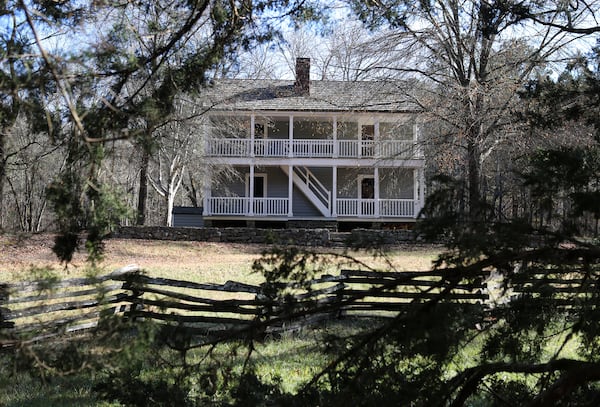 The Worcester House is the only original building to survive at New Echota Historic Site on Tuesday, Dec. 8, 2020, in Calhoun. Constructed in 1828 by Reverend Samuel A. Worcester, it served as the Presbyterian Mission Station and the Worcester family home.  Curtis Compton / Curtis.Compton@ajc.com