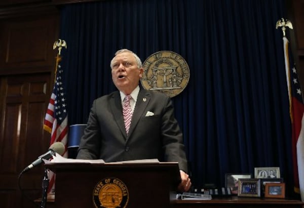 Gov. Nathan Deal vetoed “religious liberty” legislation in 2016, marking one of his most fraught decisions in two terms as Georgia's top politician. BOB ANDRES/AJC