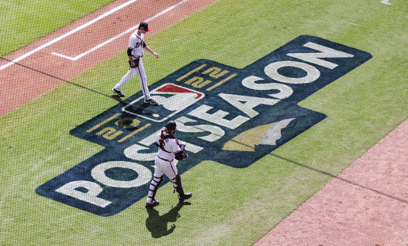 Atlanta Braves starting pitcher Max Fried returns to the dugout after giving up two runs during the first inning of game one of the baseball playoff series between the Braves and the Phillies at Truist Park in Atlanta on Tuesday, October 11, 2022. (Jason Getz / Jason.Getz@ajc.com)