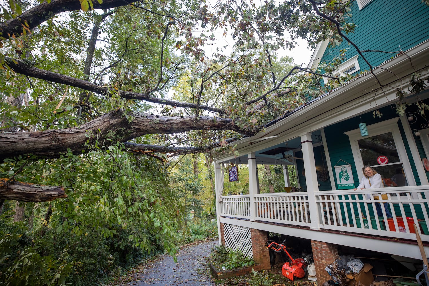 Tropical Storm Zeta storm damage in Decatur, Georgia