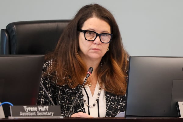 MARTA board of directors chair Jennifer Ide leads the meeting at the MARTA headquarters, Thursday, Jan. 9, 2025, in Atlanta. (Jason Getz / AJC)
