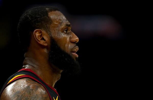 FILE PHOTO LeBron James plays 2018 NBA Finals at Quicken Loans Arena on June 8, 2018 in Cleveland, Ohio.  James recently decided to leave the Cleveland Cavaliers and move to the Los Angeles Lakers.