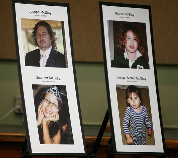 Photographs of the McStay family, whose remains were discovered buried in a California desert in 2013.