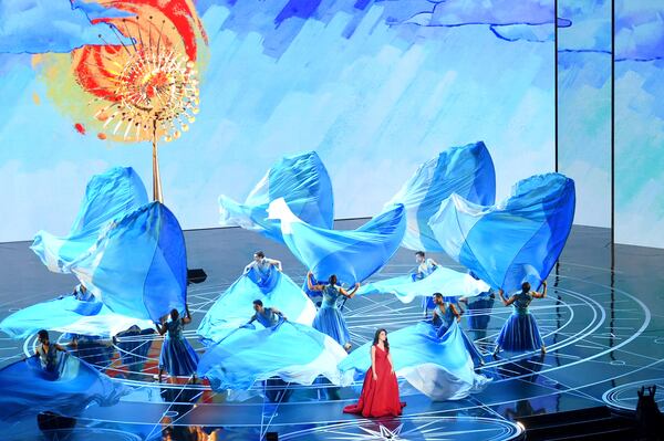  Actor/singer Auli'i Cravalho performs "How Far I'll Go" at the Oscars. (Photo by Kevin Winter/Getty Images)