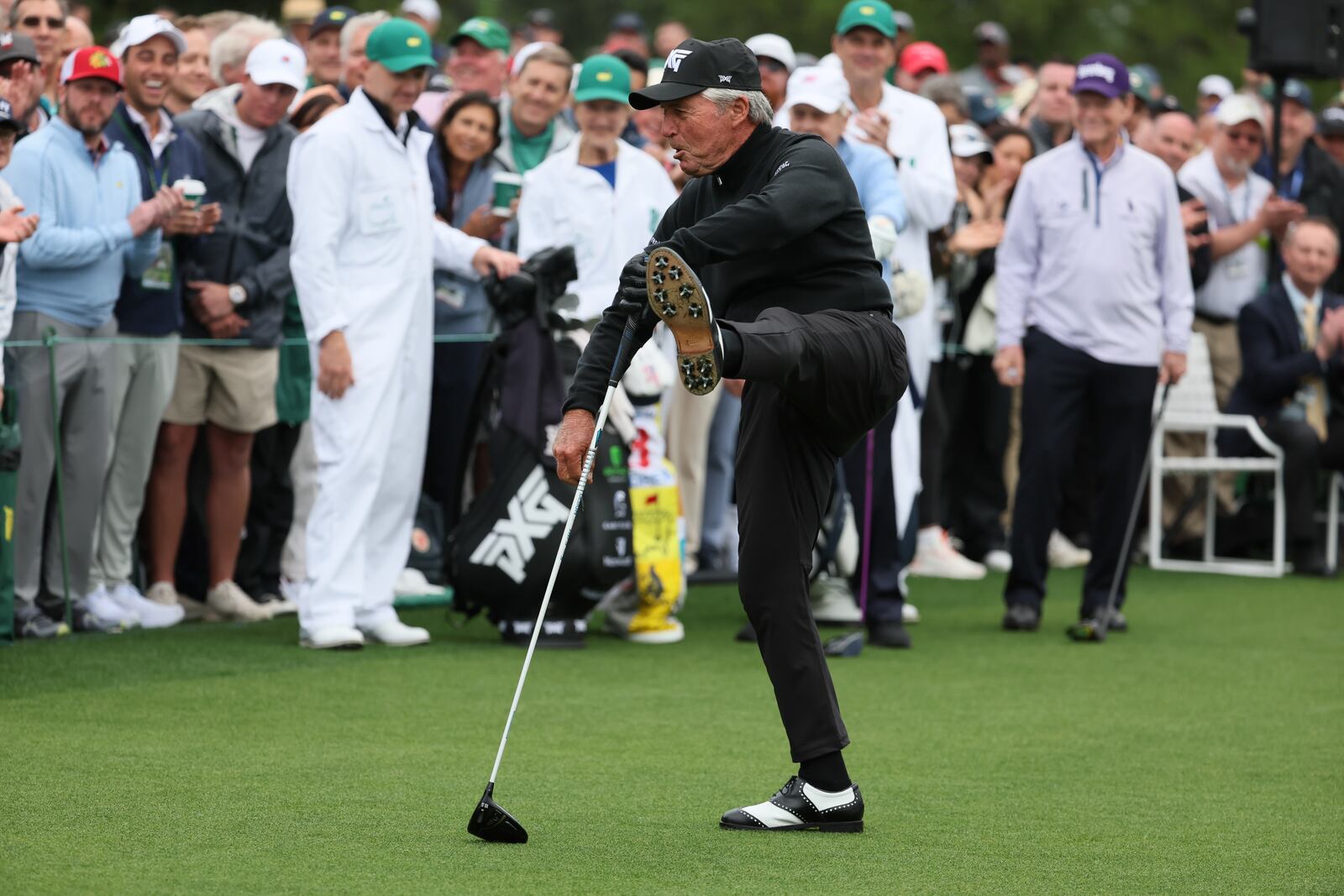 Honorary Starter Gary Player at the 2024 Masters Tournament at Augusta National Golf Club, Thursday, April 11, 2024, in Augusta, Ga. Jason Getz / Jason.Getz@ajc.com)
