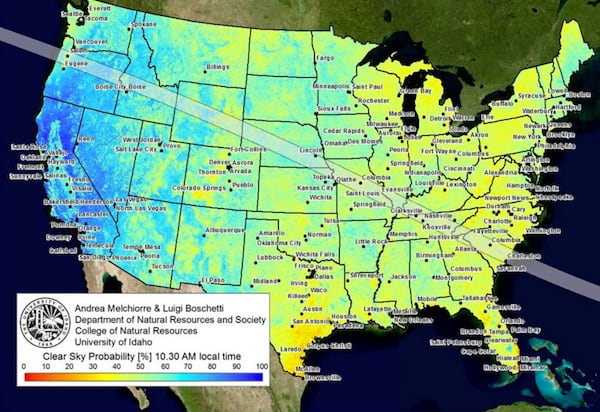 The Clear Sky Probability Map, developed by University of Idaho researchers. College of Natural Resources, University of Idaho