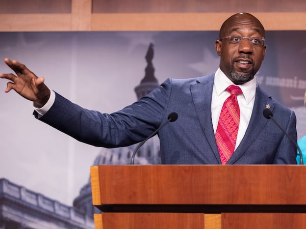 U.S. Sen. Raphael Warnock delivered an address from the Senate floor late Wednesday calling for a ceasefire in the Israel-Hamas war. 