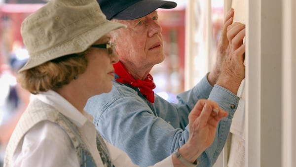 President Jimmy Carter and former first lady Rosalynn Carter helped frequently with Habitat for Humanity building projects.