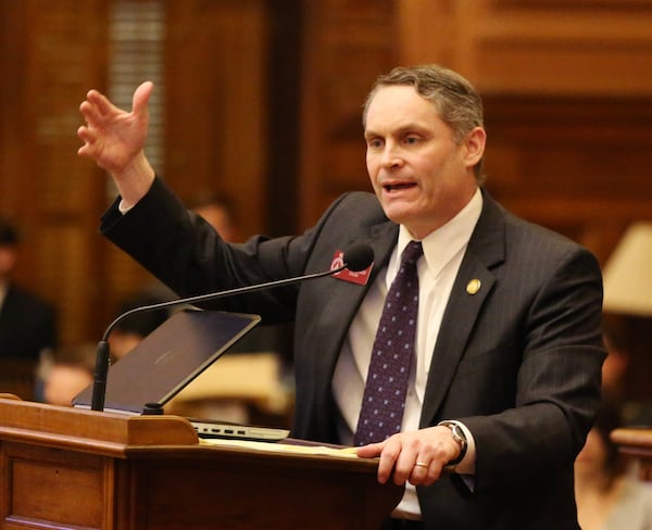 Rep. Ed Setzler speaks in support of House Bill 481, the “heartbeat” bill, at the Georgia State Capitol on March 7, 2019. The Acworth Republican is the bill’s sponsor. EMILY HANEY / EMILY.HANEY@AJC.COM