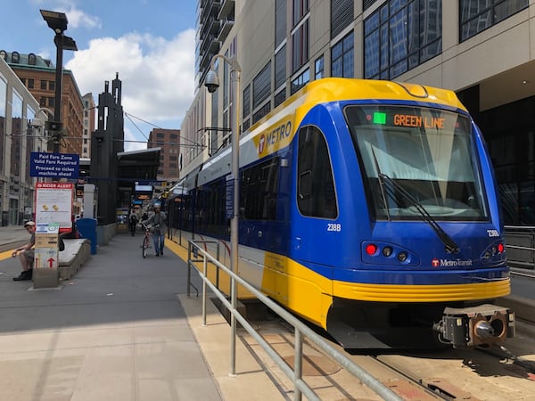 Light rail, like this line in Minneapolis, carries fewer passengers than MARTA-style heavy rail, but generally costs less to build. MARTA has proposed 21 miles of light rail lines in Atlanta. DAVID WICKERT/AJC