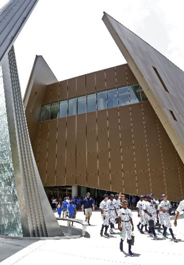 During the first anniversary of its opening day, the National Center for Civil and Human Rights last week welcomed a Little League team from Philadelphia, the Anderson Monarchs. BOB ANDRES / BANDRES@AJC.COM