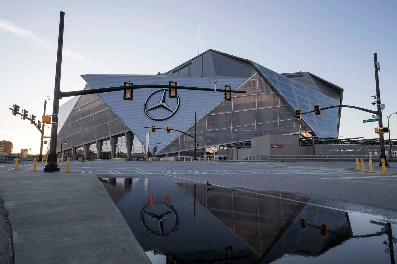 Photos: All quiet at the site for the Final Four