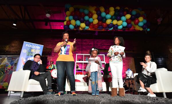 Bernice A. King speaks as Yolanda Renee King, granddaugher of the Rev. Martin Luther King Jr., and Maryn Rippy, great-granddaughter of A.D. King, host the King Centennials Speak event at Georgia Freight Depot on Saturday, April 7, 2018. The Martin Luther King Jr. Center for Nonviolent Social Change (The King Center), in partnership with Delta Air Lines, celebrated ordinary centennials from around the world doing extraordinary things. HYOSUB SHIN / HSHIN@AJC.COM