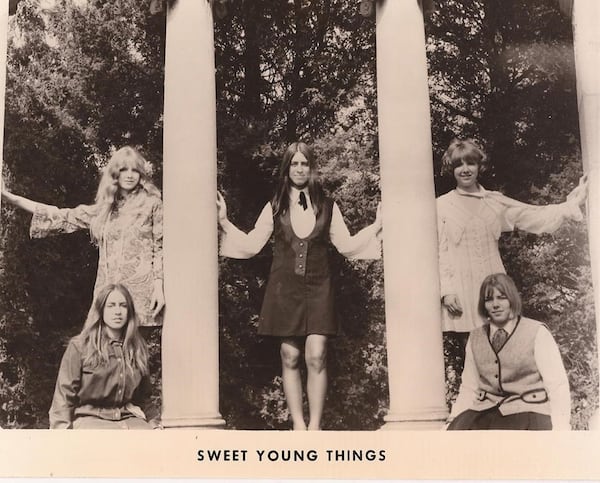 Diane Pfeifer (top left) with her girl band Sweet Young Things circa 1968. Pfeifer, now 66 and living in Buckhead, would go on to tour the world singing backup with country star Tammy Wynette, and write two Top 15 country songs for pop star Debby Boone. CONTRIBUTED