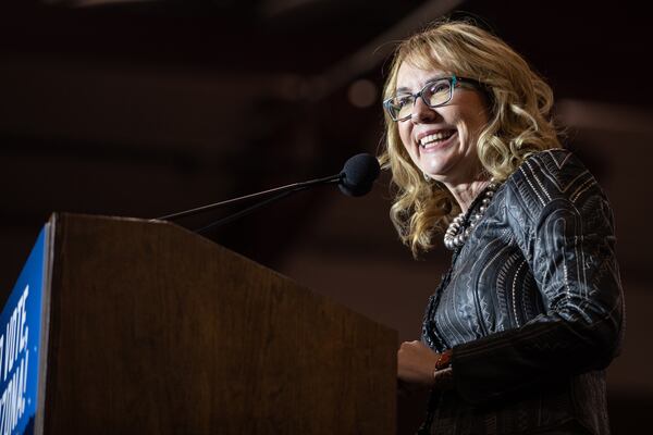 Former U.S. Rep. Gabby Giffords is headed to Atlanta today for a private reception and a free community screening of a documentary about her fight to recover from a 2011 assassination attempt  (Caitlin O'Hara/The New York Times)