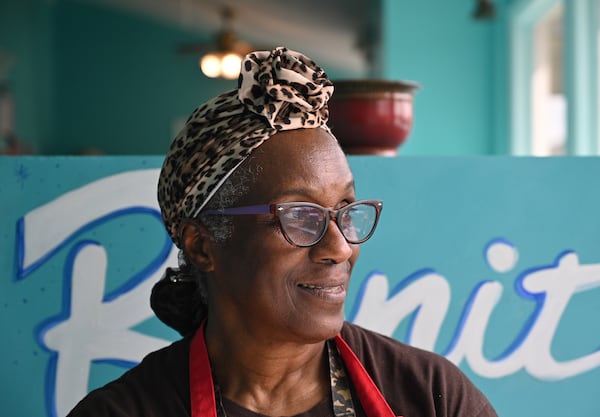 Portrait of Bonita Hightower at Bonita’s Carry-Out, Tuesday, Feb. 21, 2023, in Plains, GA. (Hyosub Shin / Hyosub.Shin@ajc.com)