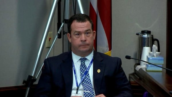 Detective Phil Stoddard testifies in hot-car murder trial. (WSB-TV)