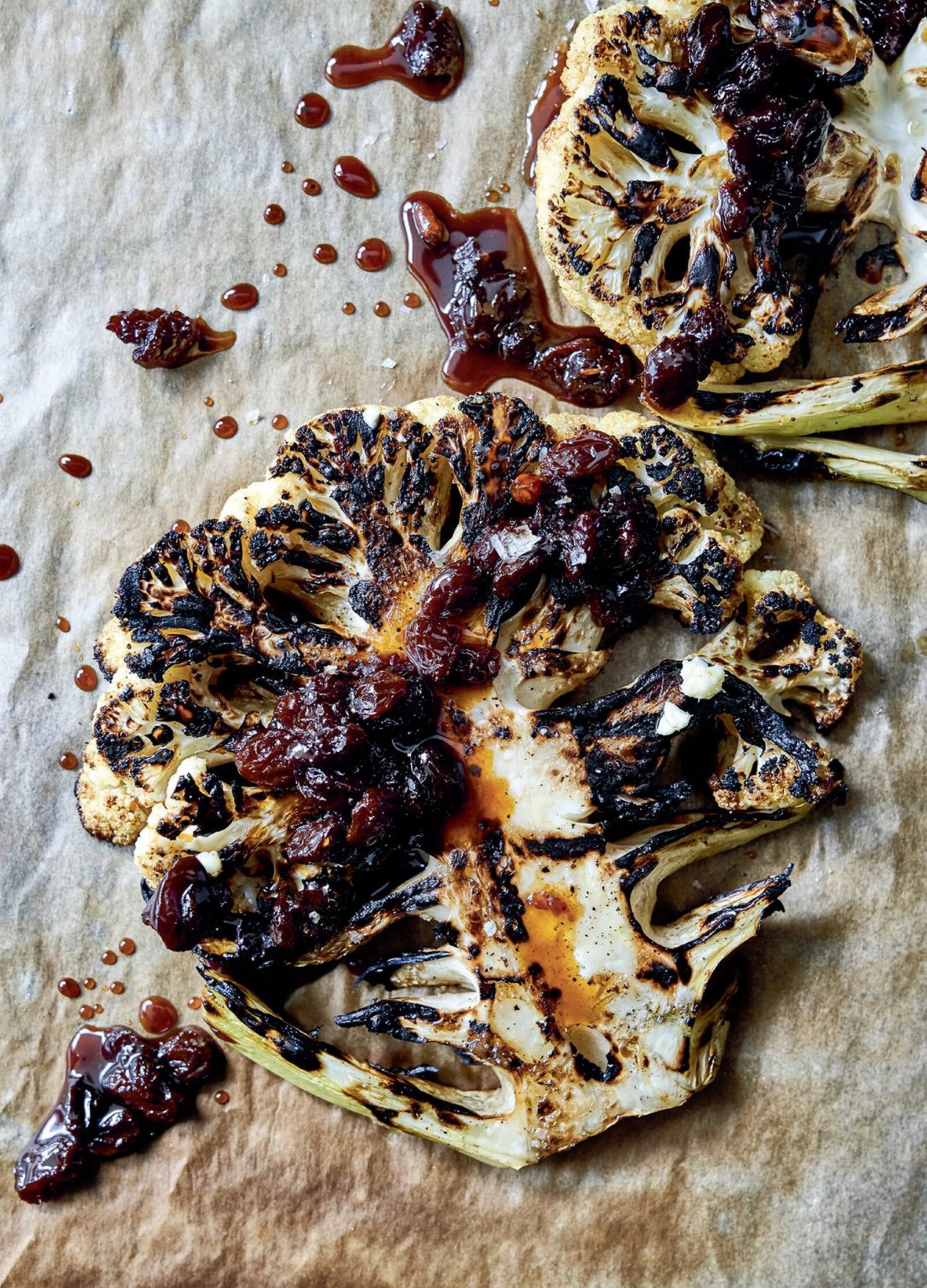 Add some variety to your barbecue offerings with Cauliflower Steaks with Beer-Raisin Glaze. The recipe is adapted from “The Outdoor Kitchen” by Eric Werner. CONTRIBUTED BY GENTL AND HYERS