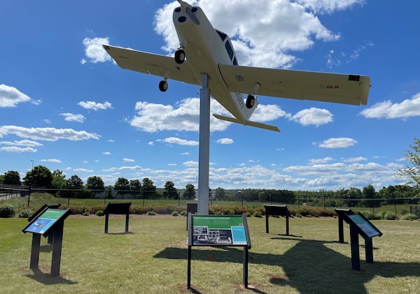 Eight panels were installed as part of a flight-themed art exhibit at Aviation Park near the Cobb County International Airport in Kennesaw recently. (Image courtesy of Cumberland CID)