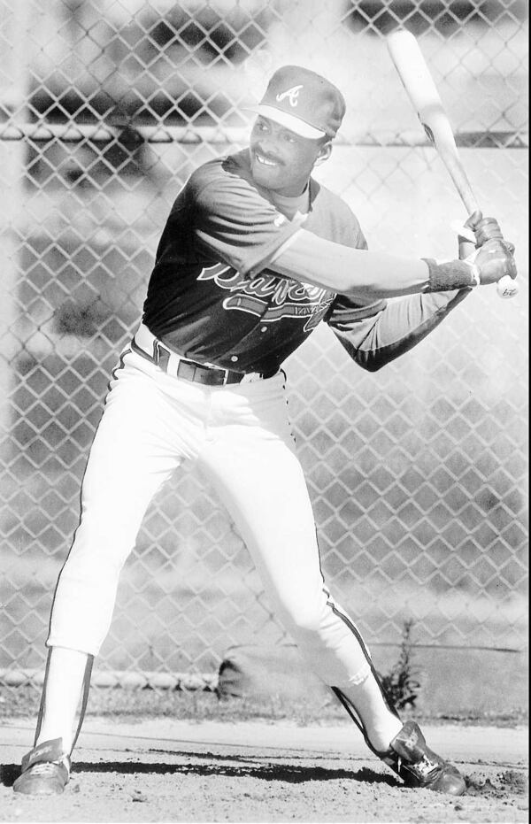 Terry Blocker during Braves spring training. (LOREN G HOSACK/PALM BEACH POST)