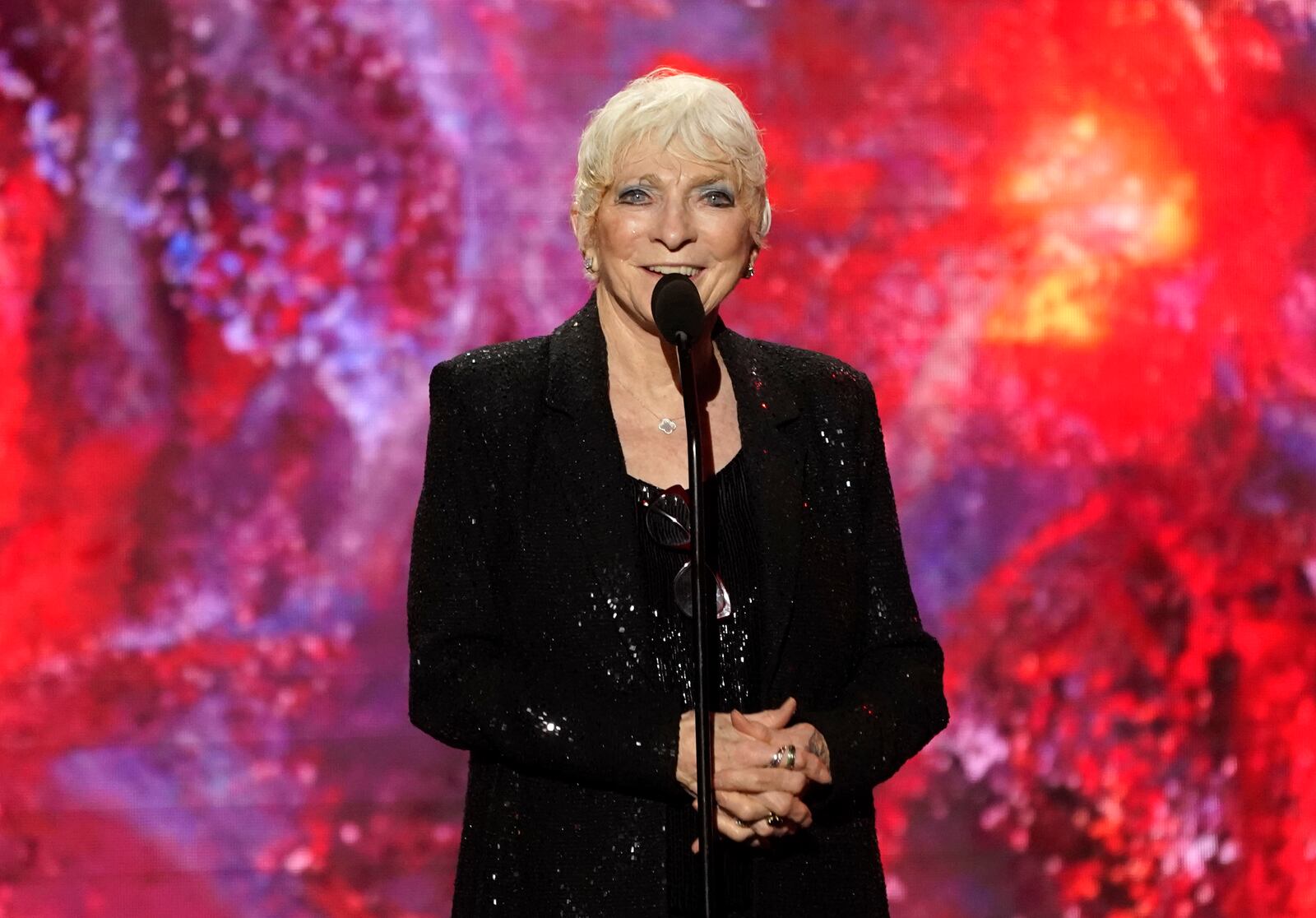 Judy Collins presents an award at the 65th annual Grammy Awards on Sunday, Feb. 5, 2023, in Los Angeles. (AP Photo/Chris Pizzello)