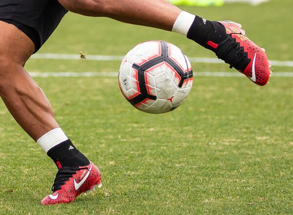 A closer look at Josef Martinez’s red-and-black boots. (Atlanta United)