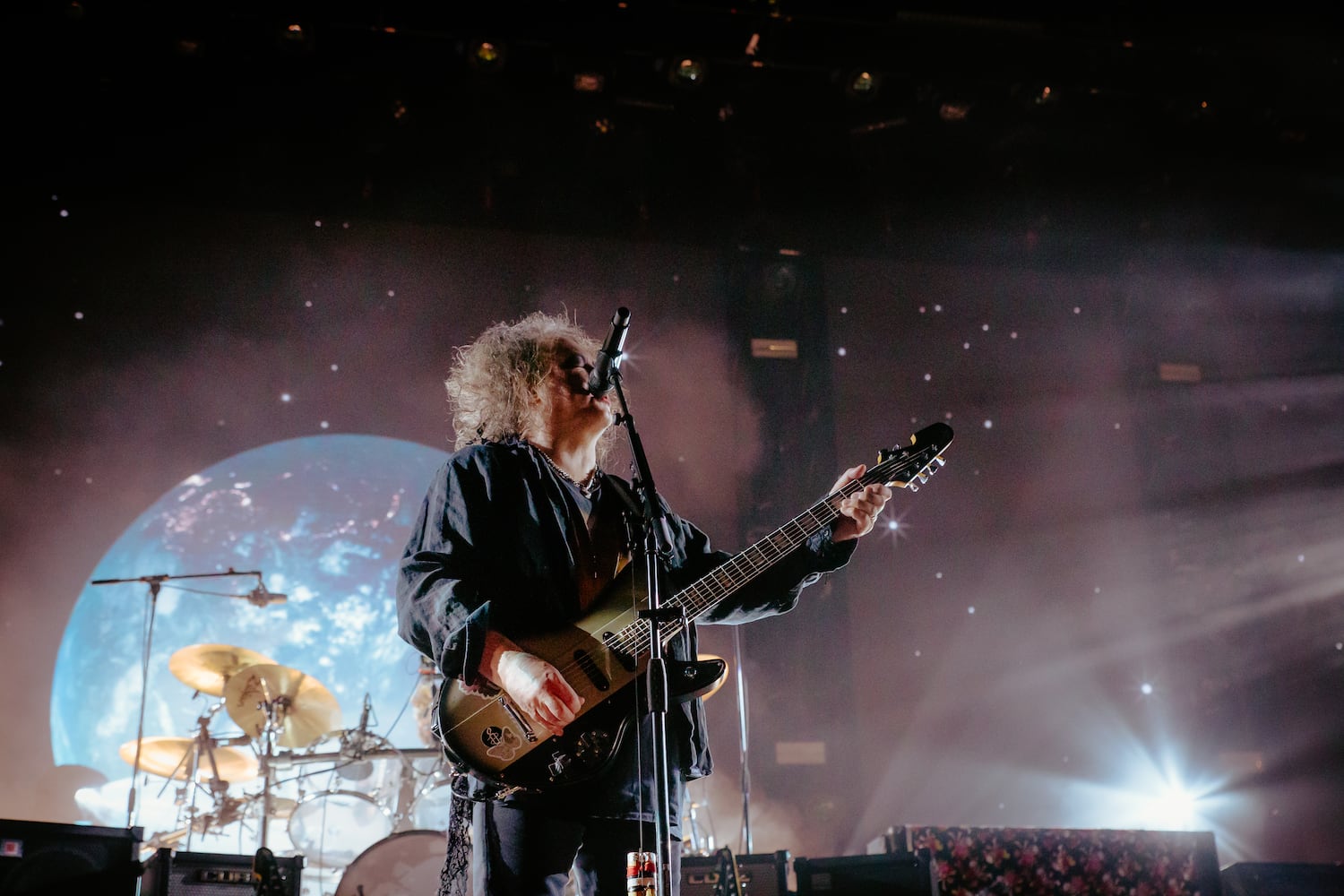 The Cure performs to an excited crowd at the State Farm Arena on June 27, 2023. (Sophie Harris for The Atlanta Journal-Constitution).