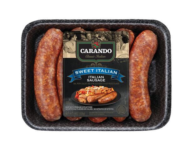 Sweet Italian sausage links from Carando. Courtesy of Carando