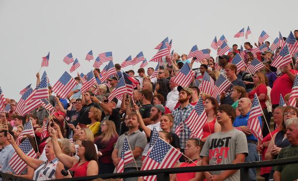 Supporters gathered on Tuesday night for a public memorial service at Sprayberry High School, Wells' alma mater. Photos: Jennifer Brett