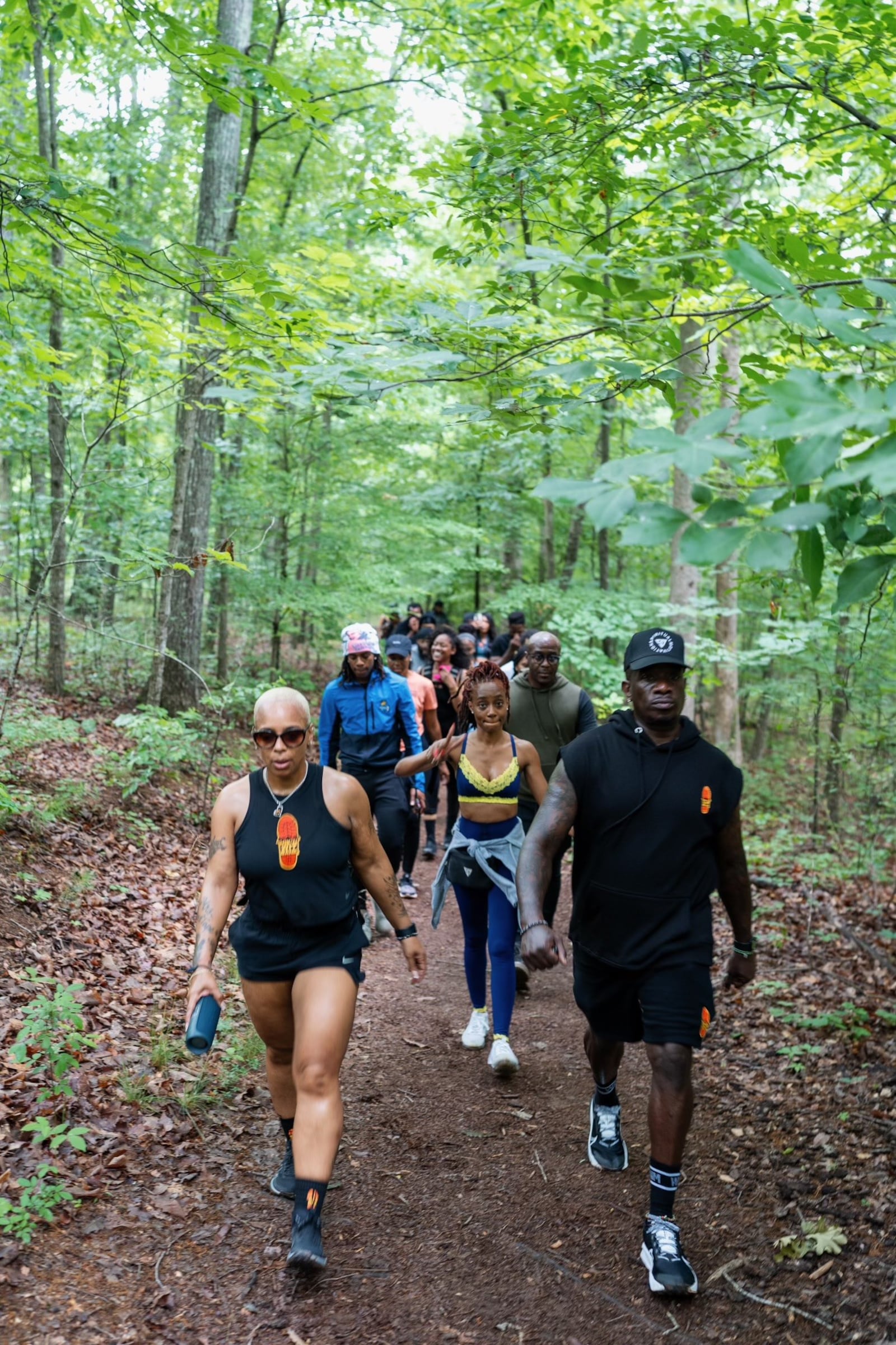 Rashad and Shawnte Holsey lead a group of hikers through trails in greater Atlanta.