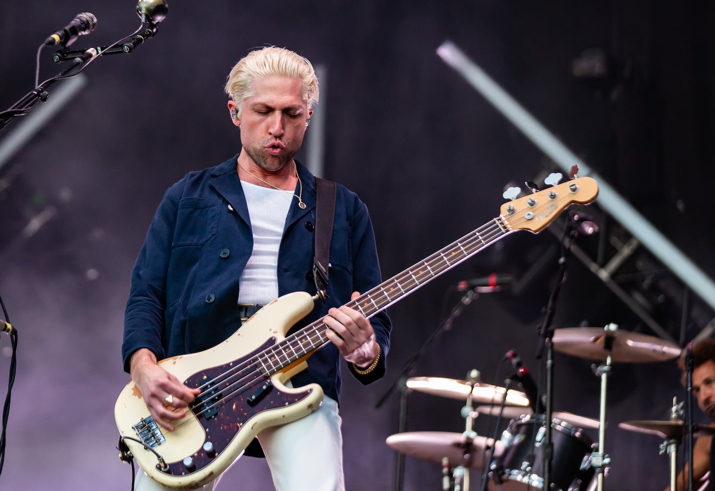 Atlanta, Ga: Queens of the Stone Age put on the tightest set of the day wowing fans and making believers out of everyone at the Piemont Stage. Photo taken Saturday May 4, 2024 at Central Park, Old 4th Ward. (RYAN FLEISHER FOR THE ATLANTA JOURNAL-CONSTITUTION)