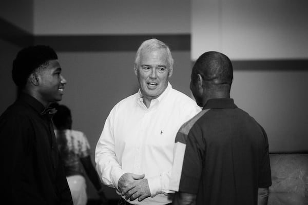 City of Refuge President Bruce Deel talks with guests at the Dinner in the City event highlighting the 180 Culinary Academy at City of Refuge. CONTRIBUTED BY CHRISTY SMUCKER