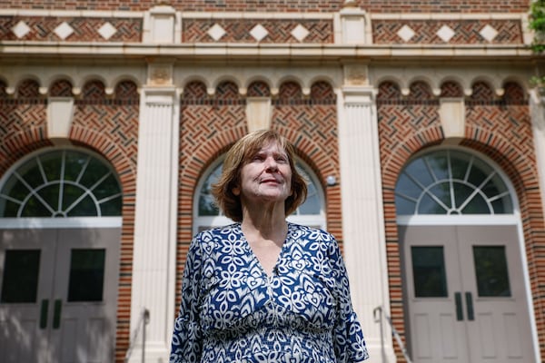 Cynthia Green was one of the last white students at the old Brown High School — now Herman J. Russell West End Academy. Green describes West End in the early 1970s as a community that was changing gradually, and then quickly, from white to Black. (Natrice Miller/natrice.miller@ajc.com)