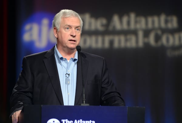 October 25,  2012  Atlanta - Panel moderator Kevin Riley, Atlanta Journal-Constitution editor, speaks during a televised forum on Pre-K in Georgia presented by The Atlanta Journal-Constitution and PNC Bank during the Atlanta Forward Community forums at Georgia Public Broadcasting on Thursday, October 25, 2012. HYOSUB SHIN / HSHIN@AJC.COM