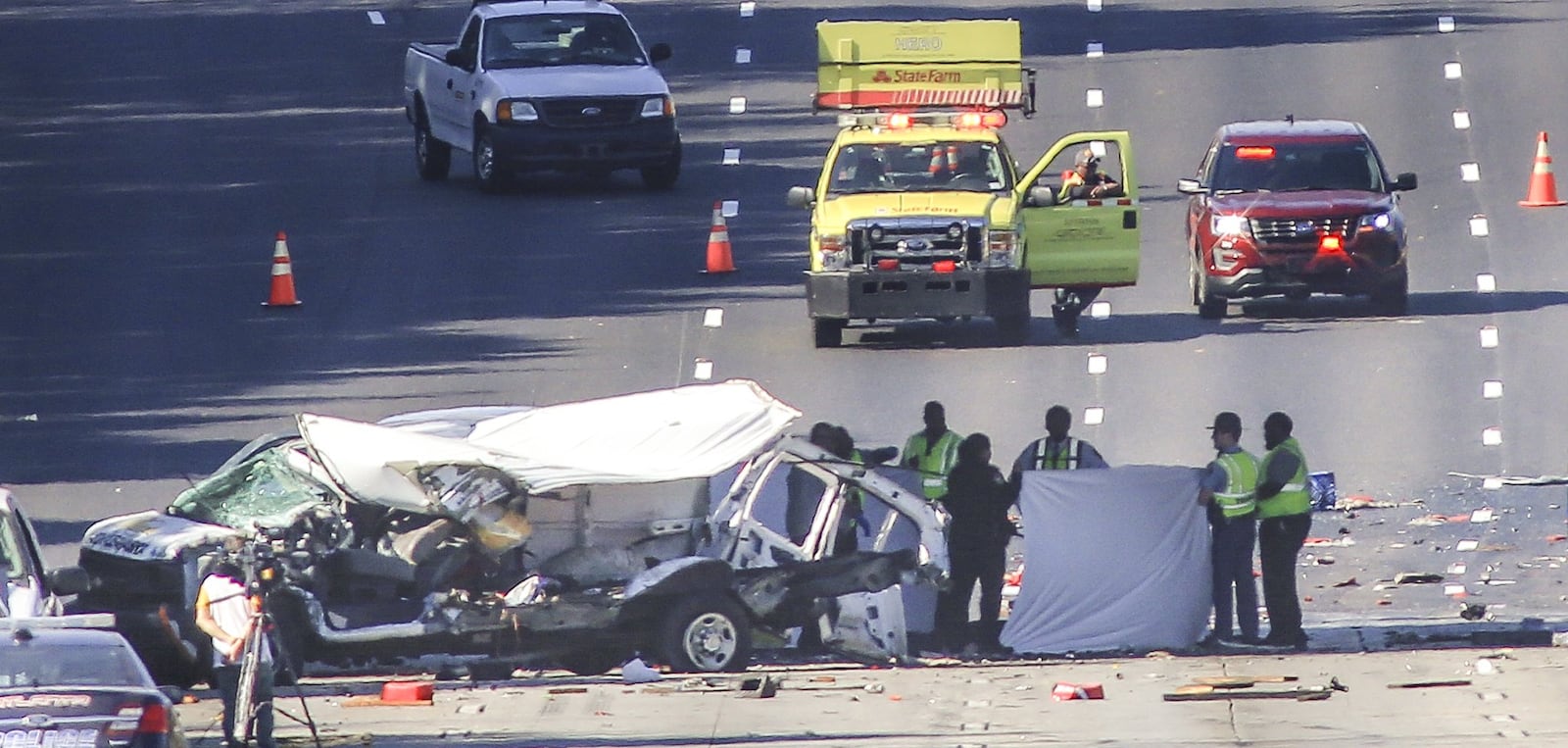 A fatal collision on I-20 near Hill Street on Nov. 18. The National Safety Council estimates that 1,540 people died in motor vehicle accidents in Georgia last year. JOHN SPINK /JSPINK@AJC.COM