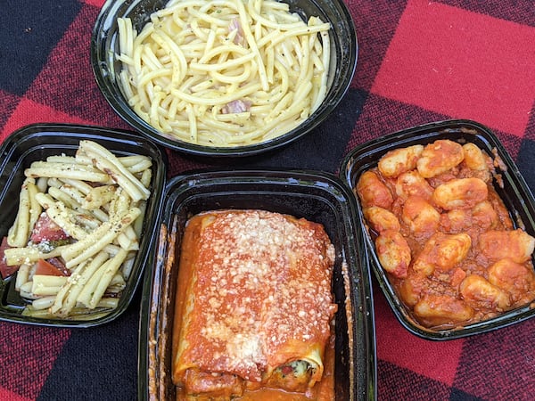 The selection of prepared Italian dishes at Tuscany at Your Table changes daily. However, pasta carbonara (top), gnocchi alla Bolognese (right) and spinach and ricotta cannelloni (bottom) frequently are available. Ligaya Figueras/ligaya.figueras@ajc.com
