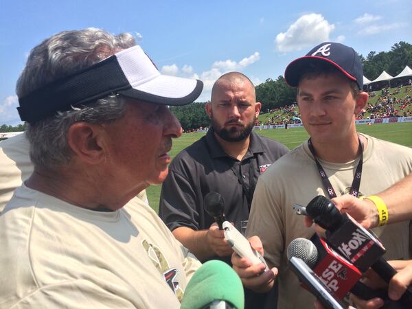 Falcons owner Arthur Blank at practice on Sunday, August 9, 2015. (By D. Orlando Ledbetter/dledbetter@ajc.com)