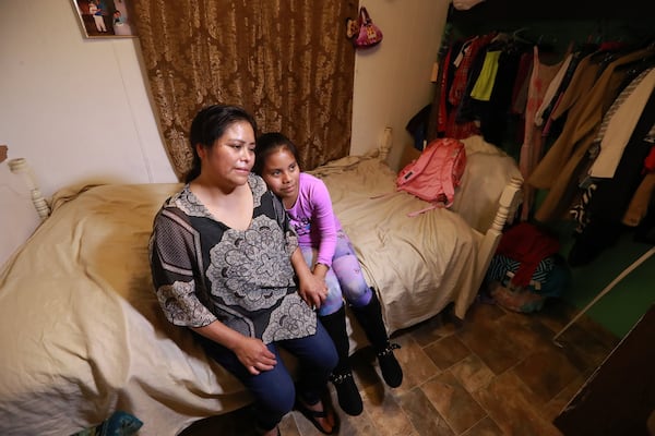 Feb. 5, 2019 Vidalia: Vilma Carrillo, a Guatemalan woman seeking asylum in the United States, and her 12-year-old daughter Yeisvi. They were recently reunited after being separated for many months following Vilma’s arrest on the southwest border. They share a mobile home with other relatives in Vidalia. Curtis Compton/ccompton@ajc.com