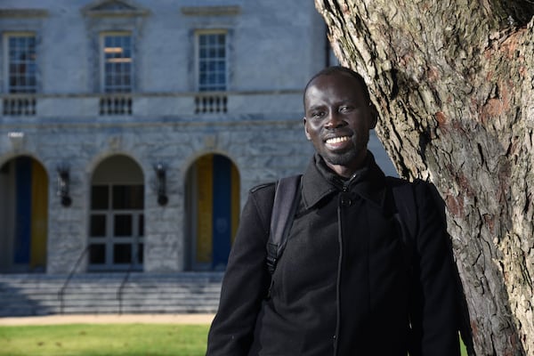 Garang Buk Buk Piol on Emory University campus. Garang will return to South Sudan to help the people in a region that has been riven by decades of war. (Hyosub Shin / Hyosub.Shin@ajc.com)