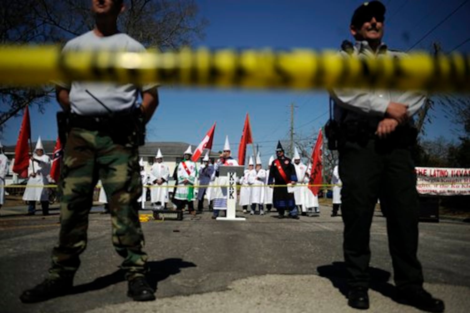 Mixed crowd at Ku Klux Klan rally in Georgia