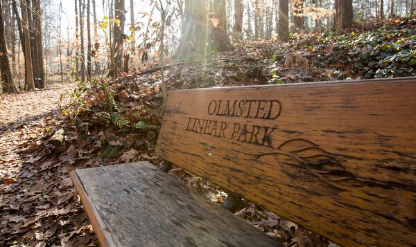 The Olmsted Linear Park Alliance, with help from Jennie Richardson, a historian and long-time resident, maintains the restoration and preservation of the series of linear parks designed by Frederick Law Olmstead between Ponce de Leon and South Ponce de Leon from Moreland to the 22 acre Deepdene Park.  (Jenni Girtman / Atlanta Event Photography)