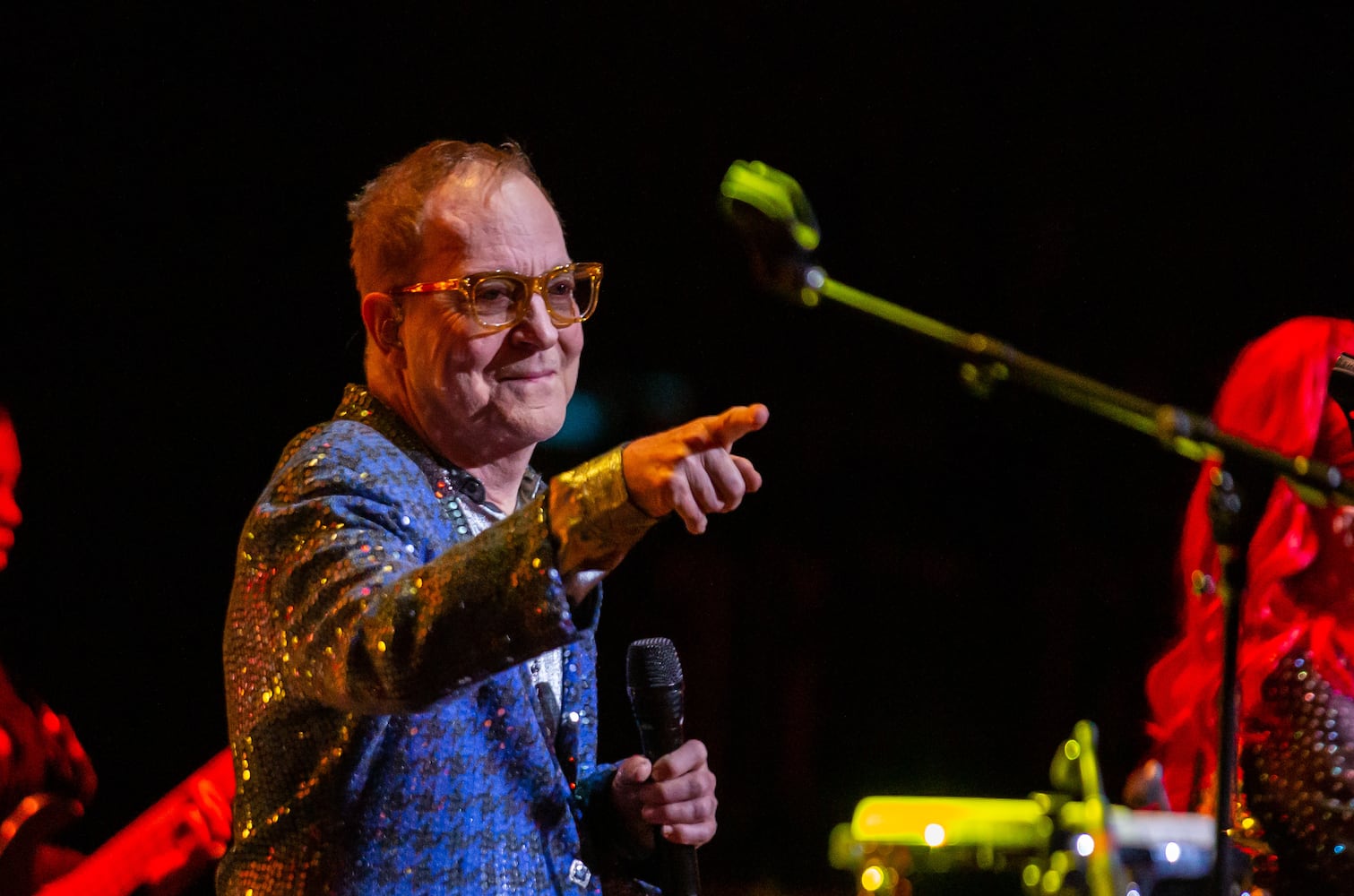 Fred Schneider of the B-52s performs on the band's farewell tour at the Fox Theatre on Friday, January 6, 2022. The band's three final Atlanta dates are Friday-Sunday, Jan. 6-8. (Photo: Ryan Fleisher for The Atlanta Journal-Constitution)