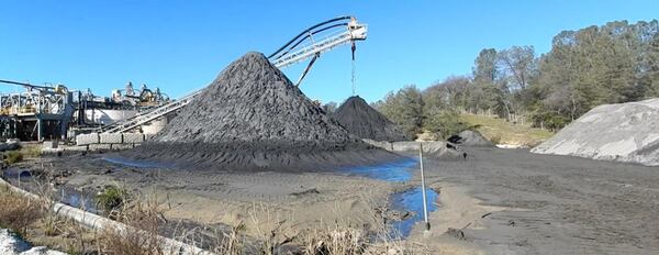 Photo taken last year of a Twin Pines mining operation in Ione, California, taken by Central Valley Regional Water Quality Control Board inspectors in February, 2023. The operation drew attention last year from regulators who said it was operating without a permit. Twin Pines officials say the company no longer operates the Ione mine, having sold it late last year. NATASHA VLDIC