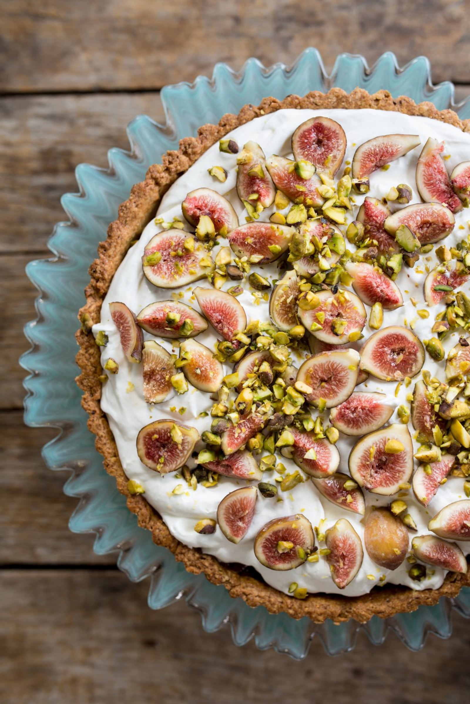 Recess’ Pistachio and Fig Tart includes a pistachio crust, fig jam, and yogurt-spiked whipped cream. CONTRIBUTED BY MIA YAKEL