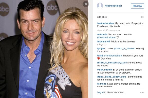 Heather Locklear posted this photo and message of support.