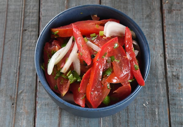 Pico de Gallo is among the recommended toppings for Enchilada Lasagna Burgers, but, of course, it has many uses. (Styling by Claudine Molson-Sellers / Chris Hunt for the AJC)