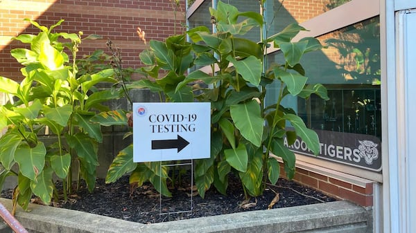 Morehouse College conducted COVID-19 testing at its basketball arena during the fall 2021 semester. The college required weekly COVID-19 for students, faculty and staff for much of the semester. (Eric Stirgus / eric.stirgus@ajc.com)