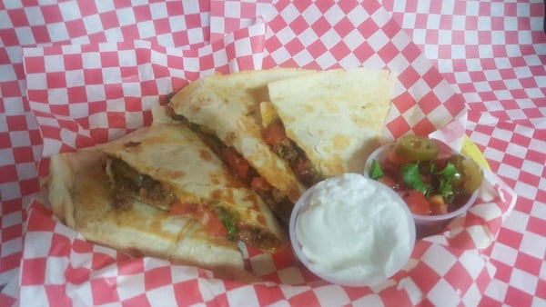 Taco Pete’s beef quesadilla is a good reason to check out the East Point carry-out restaurant, where you can sit at picnic tables outside or take food to go. 