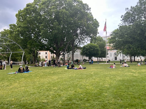 Emory students and locals gathered Saturday afternoon on the campus quad for a third day on demonstrations.